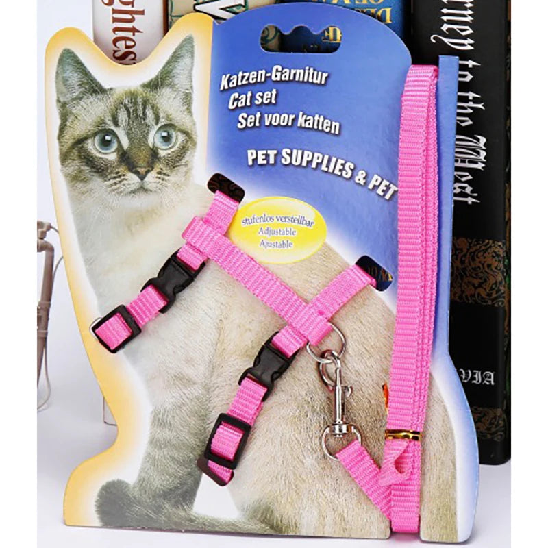 Cat Collar Harness Leash Adjustable Nylon Pet Traction Kitten Dog Halter Gato Cats Products Belt