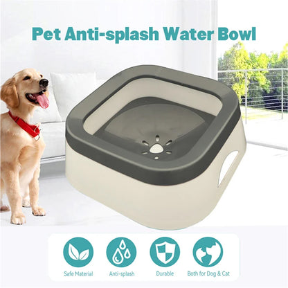 Pet Dog Bowls Floating Not Wetting Mouth Cat Bowl No Spill Drinking Water Feeder Plastic Portable Dog Bowl Support Accessories