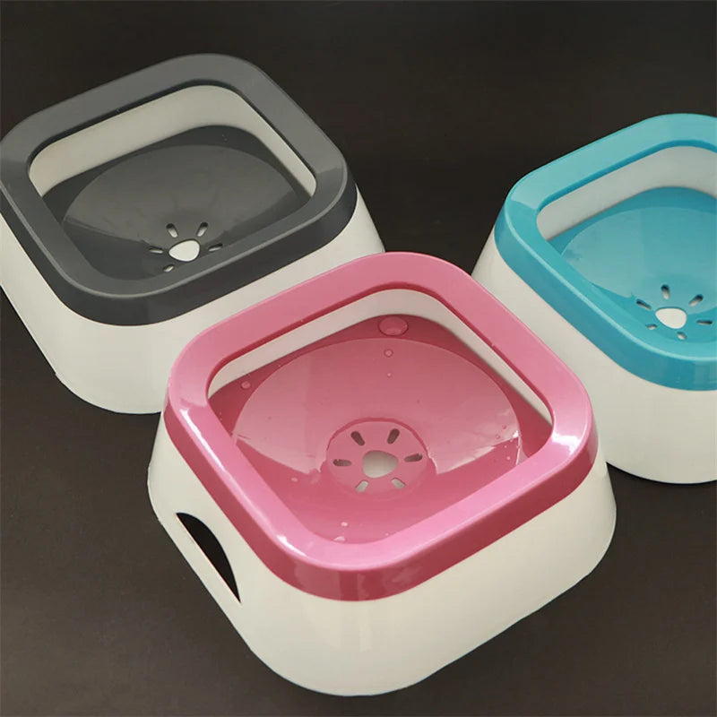 Pet Dog Bowls Floating Not Wetting Mouth Cat Bowl No Spill Drinking Water Feeder Plastic Portable Dog Bowl Support Accessories