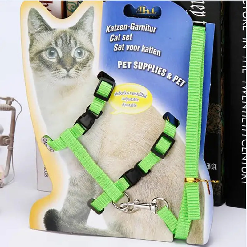 Cat Collar Harness Leash Adjustable Nylon Pet Traction Kitten Dog Halter Gato Cats Products Belt