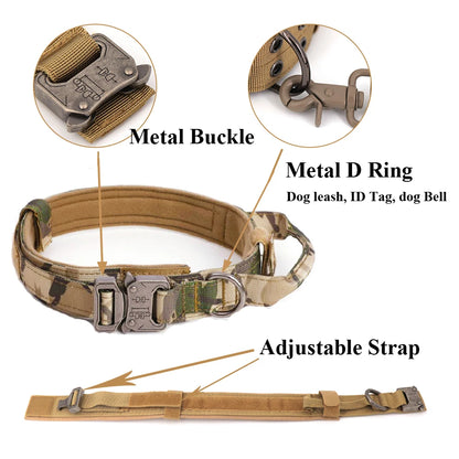 Large Dog Collar Military Dog Harness and Leash Set Pet Training Vest Tactical German Shepherd K9 Harnesses for Small Dogs