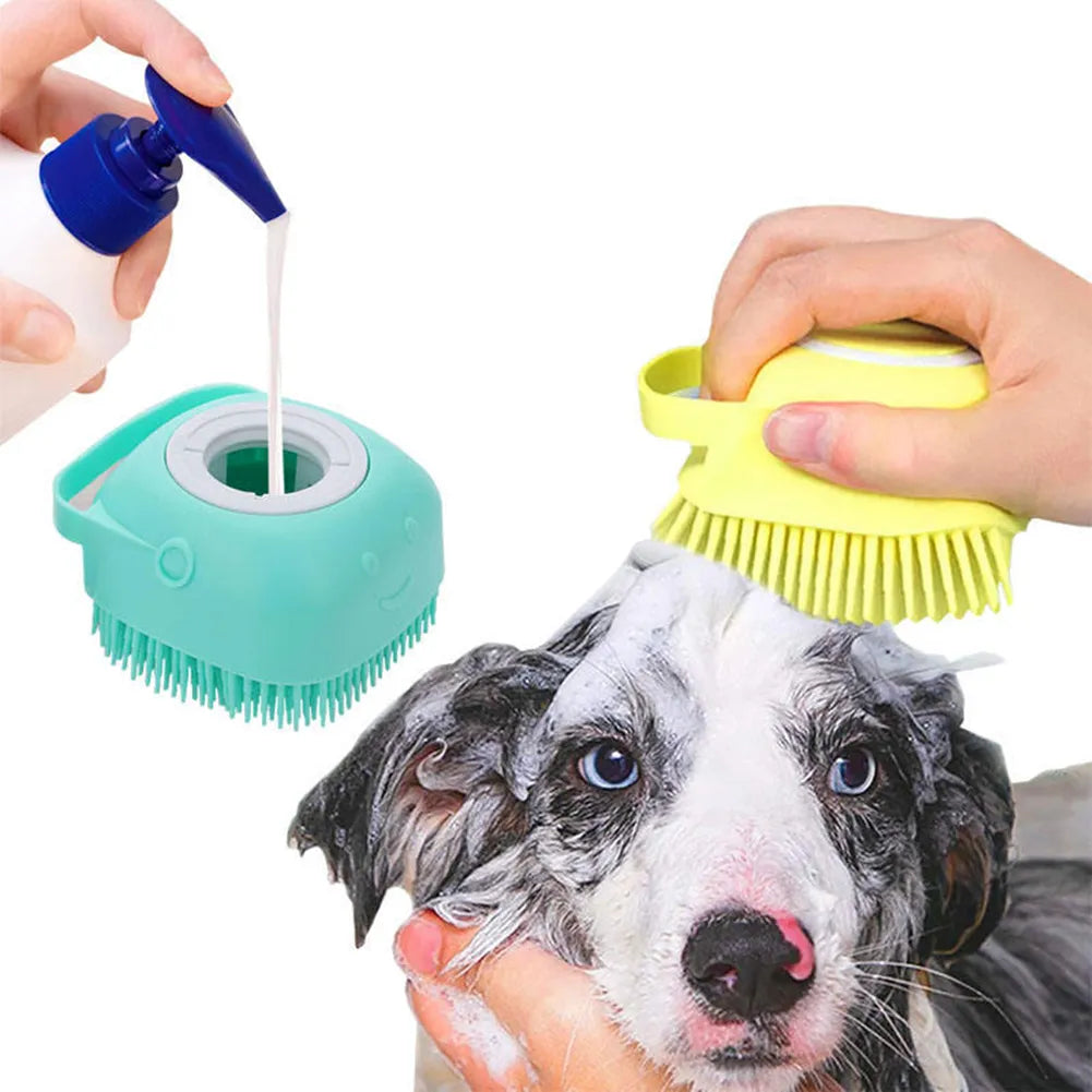 Bathroom Puppy Dog Cat Bath Massage Gloves Brush