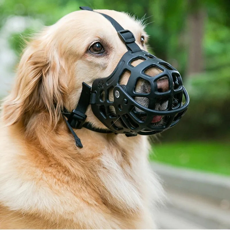 Silicone Dog Muzzle Anti-Biting Breathable Mouth Mask for Medium Large Dog Accessories Safe Comfortable Outdoor Supplies